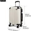 Kono Valises et Sacs de Voyage ABS léger 4 Bagages Nouveau Beige (M-65CM)