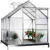 51-07KzR2kL._AC_.jpg Serre de Jardin Aluminium 3,7m² avec Fondation 190x195cm fenêtre de Toit Serre légumes Herbes Plantes 5,85m³ Jardinage