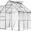 51-WdLeBpzS._AC_.jpg Serre de Jardin Aluminium 3,7m² avec Fondation 190x195cm fenêtre de Toit Serre légumes Herbes Plantes 5,85m³ Jardinage