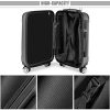 510JmZRo5L._AC_.jpg Kono Bagages à Coque Dure en ABS léger Valise Gris 4 Roues Spinner Business Trip Trolley(65cm)