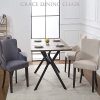 Jeu de 2 chaises luxueuses de salle à manger Grace de PS Global, montage facile, clous chromés, dos capitonné, dossier profond à boutons, velours moelleux (Moutarde)