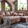 Bobochic - Lilly L - Canapé d'angle L - 5 Places - Convertible - Industriel Vintage - Angle Droit