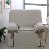 Martina Home Capri Housse de canapé avec nœuds, Gris, 1 Place