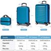 5155oKEJLL._AC_.jpg NEWTECK Lot de Valises de Voyage Bleues, Valise Cabine, Valise Moyenne (53/63cm) et Trousse de Toilette. Set de Valises Rigides 4 Roues, ABS, Robustes, Durables et Légères. Serrure à Combinaison