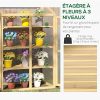 517SzGtk8YL._AC_.jpg Outsunny Mini Serre de Jardin en Polycarbonate Cadre en Bois 3 étagères dim. 80L x 50l x 130H cm Double Porte Toit ouvrant Bois de Sapin lasuré Marron