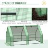 519JyRlMx7L._AC_.jpg Outsunny Mini Serre de Jardin Serre à tomates dim. 180L x 90l x 90H cm Acier PE Haute densité 140 g/m² Anti-UV 2 fenêtres zippées enroulables Vert