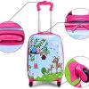 51EheShVuhL._AC_.jpg COSTWAY Valise Enfant à roulettes 16”+ Sac à Dos 12” Multi-Modèle Ensemble de Bagage pour Enfants (B)