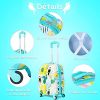51FCwA7tmQL._AC_.jpg COSTWAY Valise Enfant à roulettes Bagage 16”+ Sac à Dos 12”Bagage à Main avec Motif pour Enfant (Modèle B)