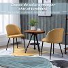 51HuzCFusZL._AC_.jpg HOMCOM Chaises de Visiteur Design scandinave - Lot de 2 chaises - Pieds effilés métal Noir - Assise Dossier Ergonomique Velours Moutarde
