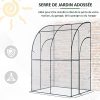 51I6GQiwVjL._AC_.jpg Outsunny Serre de Jardin adossée Serre adossée dim. 1,43L x 1,18l x 2,12H m 2 Portes zippées enroulables Acier PVC Transparent