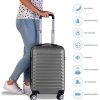 51MGCaJKWDL._AC_.jpg NEWTECK Lot de Valises de Voyage Grise, Valise Cabine, Valise Moyenne (53/63cm) et Trousse de Toilette. Set de Valises Rigides 4 Roues, ABS, Robustes, Durables et Légères. Serrure à Combinaison