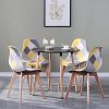 51NMosdxvyL._AC_.jpg GrandCA HOME Lot de 4 Chaises de Salle à Manger, Chaise de Style Nordico Chaise Patchwork Chaise de Cuisine Chaise de Salon (Jaune-4)