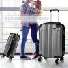 51NOwB10XsL._AC_.jpg Kono Bagages à Coque Dure en ABS léger Valise Gris 4 Roues Spinner Business Trip Trolley(65cm)