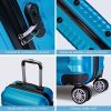 51PCvTzCBiL._AC_.jpg NEWTECK - Lot de 4 Valises (53/63/75cm) et Trousse de Toilette Blau, ABS, Rigide, Résistant, 4 Doubles Roues, Léger, Serrure à Combinaison latérale