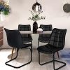 51SU1XzycfL._AC_.jpg IDMarket - Lot de 4 chaises Mae Noires en PU pour Salle à Manger