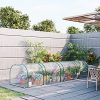 51UigJMvLrL._AC_.jpg HOMCOM Serre de Jardin Tunnel 4L x 1l x 0,8H m 4 Portes zippées bâche PVC Transparent métal époxy Vert