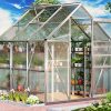 51Uj4JWXIFL._AC_.jpg Serre de Jardin Aluminium 3,7m² avec Fondation 190x195cm fenêtre de Toit Serre légumes Herbes Plantes 5,85m³ Jardinage