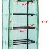 51VJOspTybL._AC_.jpg Serre de Jardin, Ohuhu Mini Serre pour extérieur avec 4 Étagères Réglables, fenêtres d'observation & Bâche Robuste, Portable, Solide & Facile à Assembler - 158 x 70 x 50 cm