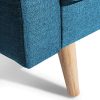 IDMarket - Canapé Droit 3 Places Lars Convertible Bleu Canard