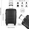51XnCPbjaL._AC_.jpg Kono Set de 3 Valises Rigide Ensemble de Bagages en Polypropylène Ultra Léger à 4 roulettes avec Serrure TSA 55cm Bagage Cabine + 65cm + 76cm (Noir)