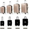 51ZXg7orRlL._AC_.jpg KESSER® Set de 4 valises | Bagages à roulettes | Rigides | Bagages à Coque Dure | Valises M-L-XL, Champagne