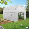 51Zn5VWoAaL._AC_.jpg IDMarket - Bâche de Rechange 130G/M² pour Serre Tunnel 6M² Blanche 2 Sections Roma