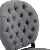 51k48LhpiaL._AC_.jpg CLP Chaise De Salle A Manger Temara en Tissu I Chaise Confortable Elégante Rembourrée I Style Chesterfiled I Piètement en Bois De Caoutchouc, Couleur:Gris, Couleur du Cadre:Antique