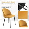 51kJ9Vjqk6L._AC_.jpg HOMCOM Chaises de Visiteur Design scandinave - Lot de 2 chaises - Pieds effilés métal Noir - Assise Dossier Ergonomique Velours Moutarde