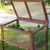 51nkmd-YaL._AC_.jpg Outsunny Mini Serre sur Pieds dim. 90L x 50l x 93H cm Toit ouvrable Panneaux de Polycarbonate Bois Sapin traité