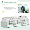 51pB4qZe7nL._AC_.jpg Outsunny Mini Serre de Jardin Serre à tomates 270L x 90l x 90H cm Acier PE Haute densité 140 g/m² Anti-UV 3 fenêtres avec Zip enroulables Blanc