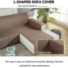 PETCUTE Housse de canapé en Forme L matelassé Housse de canapé d'angle Protecteur de canapé sectionnel avec Chaise Droite étanche 240x270cm