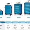 51swWh4vvdL._AC_.jpg NEWTECK - Lot de 4 Valises (53/63/75cm) et Trousse de Toilette Blau, ABS, Rigide, Résistant, 4 Doubles Roues, Léger, Serrure à Combinaison latérale