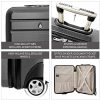 Aerolite 55x40x20 Ryanair Taille Maximale 40L ABS Cabine Bagage à Main Valise Rigide Légere à 2 roulettes, pour Easyjet, Lufthansa et Plus, Gris Foncé