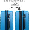 ITACA - Valise de Voyage Rigide 4 Roues Trolley de Taille Moyenne 65 cm en ABS. Extensible Résistante et Légère. Poignée 2 Anses et Cadenas. Étudiant et Professionnel. 71260, Couleur Bleu Cyan