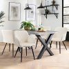 51xRNr28nLL._AC_.jpg TUKAILAI Lot de 2 chaises de salle à manger en velours avec assise rembourrée, pieds en métal, accoudoirs et dossier pour salon, salle à manger, cuisine, chambre à coucher, réception - Crème