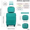 51xtUWuPYRL._AC_.jpg Kono Set de 2 Valises de Voyage Rigide Bagage Cabine à Main 55cm Légere à 4 roulettes avec Serrure TSA + Portable Vanity Case (Turquoise)