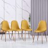 51yvJPoGFL._AC_.jpg GOLDFAN Lot de 4 Chaises de Salle à Manger Chaise en Tissu de Cuisine Scandinave Chaises de Salon avec Pieds en métal,Jaune