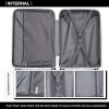 51zyPP20FDL._AC_.jpg Kono Valise Trolley Cabine 55cm Bagage à Main Rigide en Polypropylène Ultra Léger à 4 roulettes avec Serrure TSA Intégré 40L (Noir)