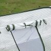614Q0zMRcKL._AC_.jpg Outsunny Mini Serre Pop-up de Jardin - Serre à tomates - 4 fenêtres + 4 Portes zippées Enroulable - dim. 2,4L x 1,2l x 0,75H m - Sac Transport Inclus - PE Blanc Vert