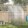 619DjbBAYAL._AC_.jpg Outsunny Serre de Jardin adossée Serre adossée dim. 1,43L x 1,18l x 2,12H m 2 Portes zippées enroulables Acier PVC Transparent
