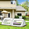 61S4nGw78bL._AC_.jpg Outsunny Mini Serre Pop-up de Jardin - Serre à tomates - 4 fenêtres + 4 Portes zippées Enroulable - dim. 2,4L x 1,2l x 0,75H m - Sac Transport Inclus - PE Blanc Vert