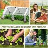 61v8XtooT8L._AC_.jpg Outsunny Mini Serre de Jardin Serre à tomates 270L x 90l x 90H cm Acier PE Haute densité 140 g/m² Anti-UV 3 fenêtres avec Zip enroulables Blanc