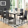 BAÏTA Lot de 6 chaises, Simili, Noir, 50x41,5x96cm