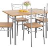 CASARIA Ensemble 5 pièces Paul hêtre 1 Table 4 chaises métal laqué Cuisine Ensemble Table et chaises pour Salle à Manger