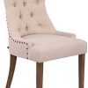 CLP Chaise De Salle A Manger Aberdeen en Tissu I CLP Chaise De Salle A Manger Aberdeen en Tissu I Chaise Confortable avec Rembourrage Épais I Piétement en Bois D'Hévéa, Couleur:crème, Couleur du Cadre:Antique Clair
