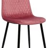 CLP Chaise De Salle A Manger Giverny en Tissu Ou CLP Chaise De Salle A Manger Giverny en Tissu Ou Velours I Chaise avec Dossier Matelassée Pieds en Metal I Charge Max.150 Kg, Couleur:Rose, matière:Velours