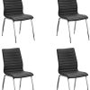 Designetsamaison Lot de 4 chaises Salle à Manger Noires - Londres