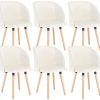 EUGAD Chaises de Salle à Manger Lot de 6,Chaise de EUGAD Chaises de Salle à Manger Lot de 6,Chaise de Cuisine en Velours Crème Blanc 0300BY-6
