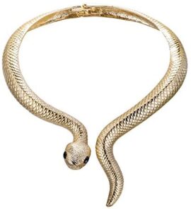 EVER FAITH Collier Spécial Animal Serpent Choker Style Vintage Bal Costumé Toussaint Cadeau Couleur d'or
