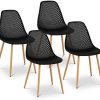 Fromm & Starck Chaise Scandinave Salle À Manger Design De Fromm & Starck Chaise Scandinave Salle À Manger Design De Cuisine Salle D'attente Terrasse Visiteur PP Star_Seat_05 (150 kg Max, Assise 52 x 46,5 cm, Hauteur 46 cm, Coloris Noir, Plastique & Acier)